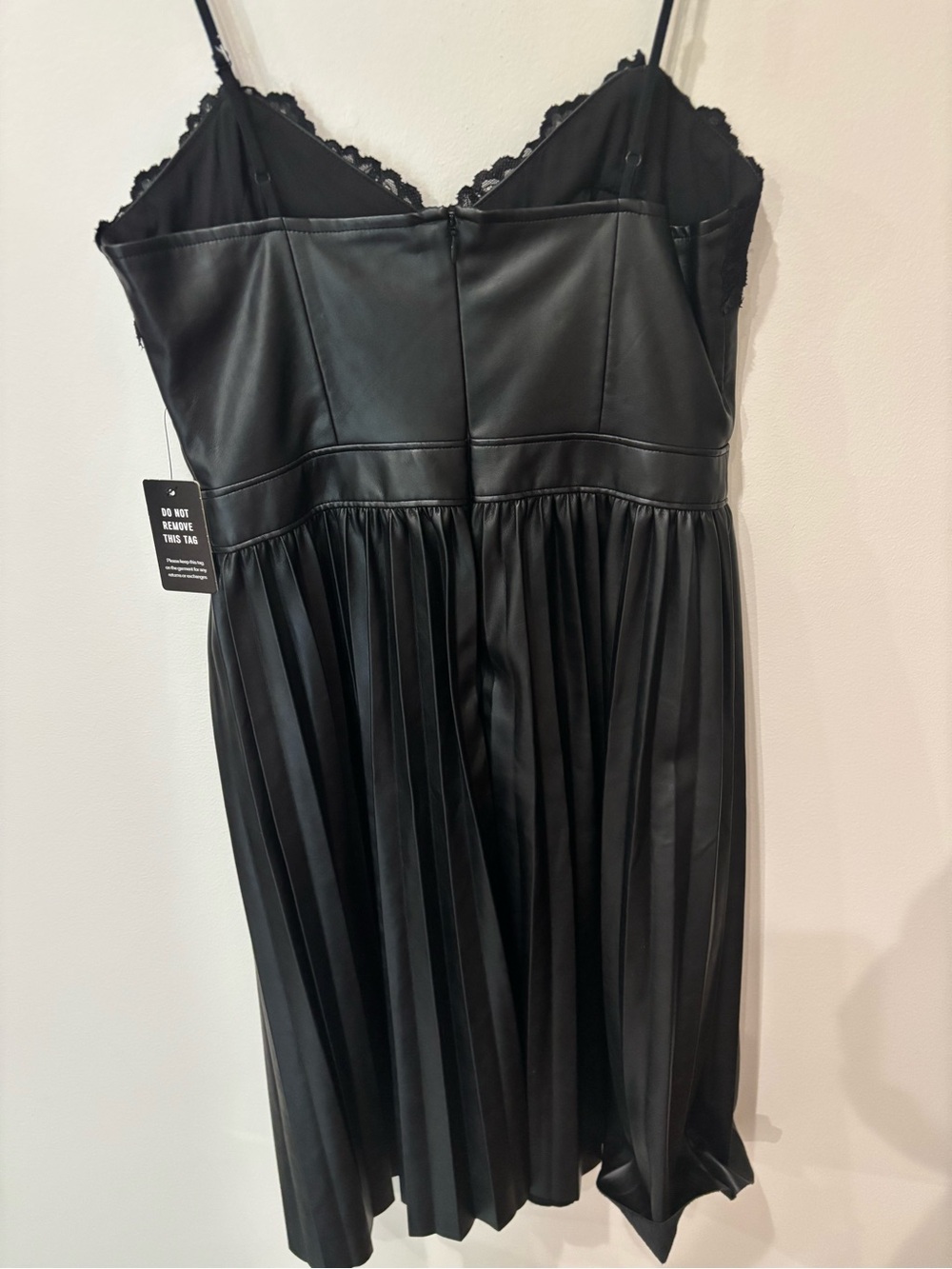 New Express Faux Leather Pleated Dress Size Small - Picture 4 of 8